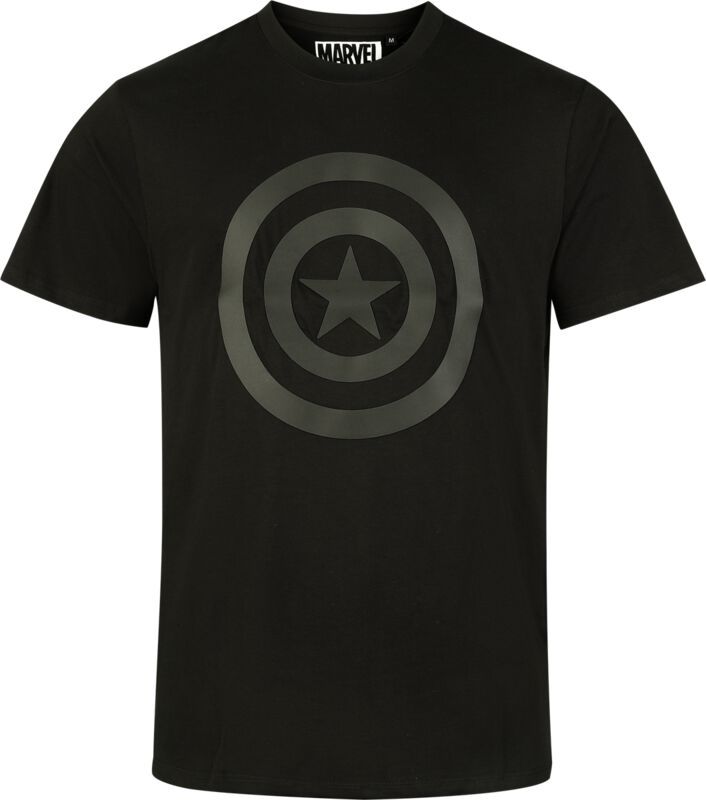 Captain America Shield Logo Tričko černá - Merchstore.cz