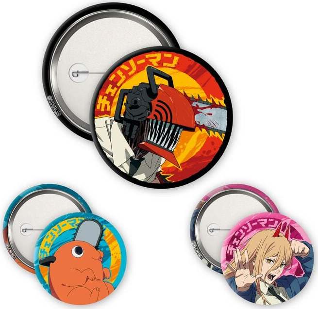 Chainsaw Man Denji - Devil - Pochita Sada odznaku vícebarevný - Merchstore.cz