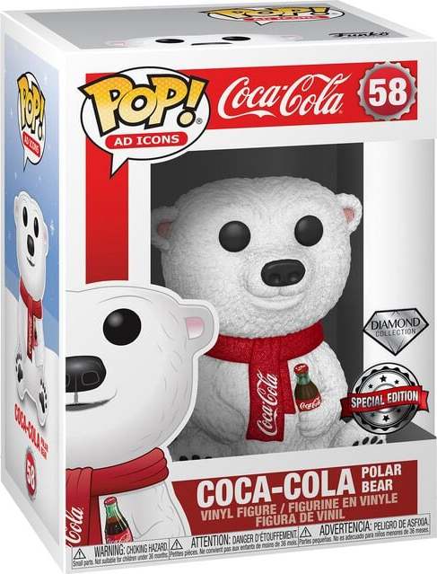 Coca Cola Vinylová figurka č.58 Ad Icons - Coca Cola Polar Bear (Diamond Glitter) Sberatelská postava standard - Merchstore.cz