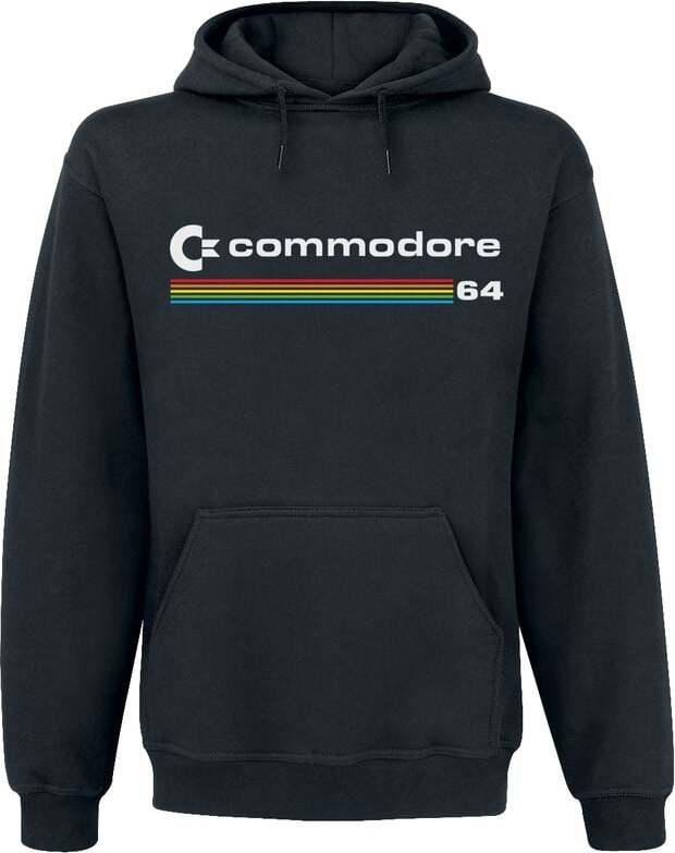 Commodore 64 Commodore Logo Hoodie Mikina s kapucí černá - Merchstore.cz