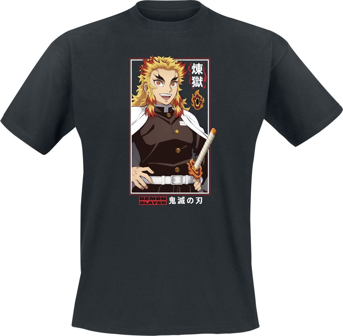 Demon Slayer Rengoku Tričko černá - Merchstore.cz