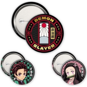 Demon Slayer Tanjiro & Nezuko Sada odznaku vícebarevný