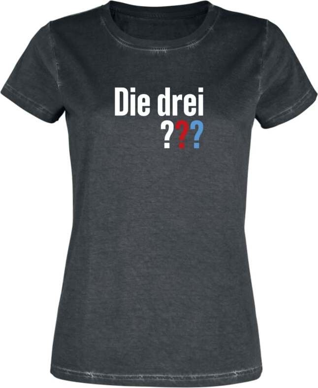Die drei Fragezeichen Die drei ??? - Logo Dámské tričko černá - Merchstore.cz