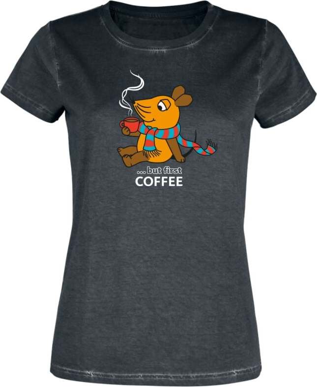 Die Sendung mit der Maus Die Maus - ... But First Coffee Dámské tričko vícebarevný - Merchstore.cz