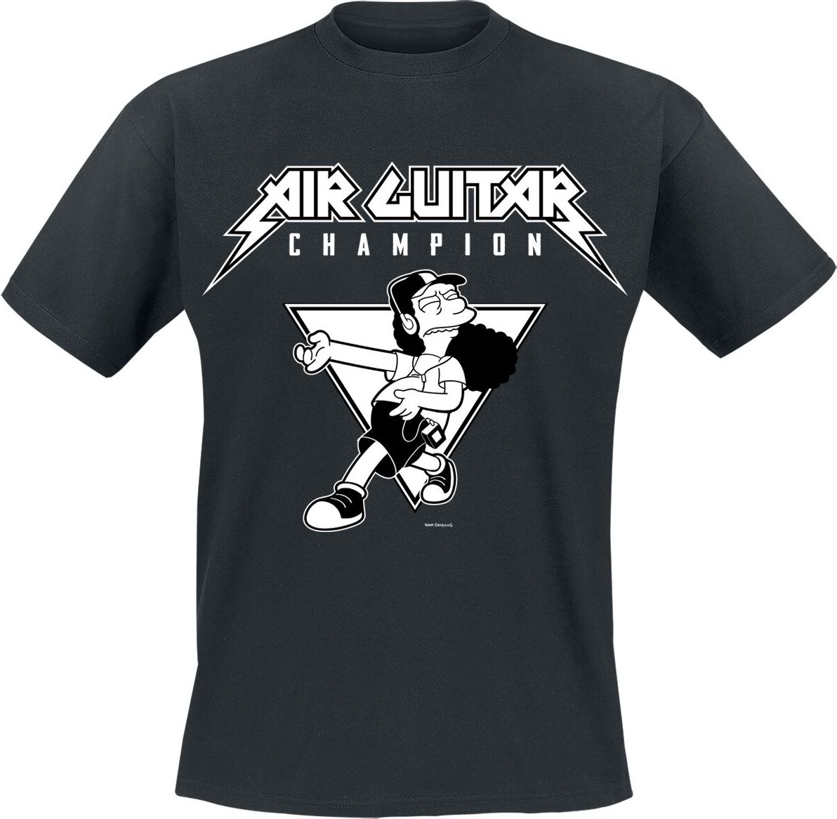 Die Simpsons Air Guitar Champion Tričko černá - Merchstore.cz