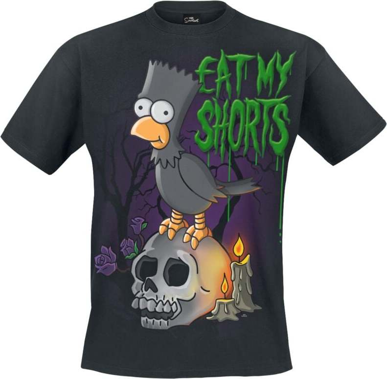 Die Simpsons Bart Raven Tričko černá - Merchstore.cz