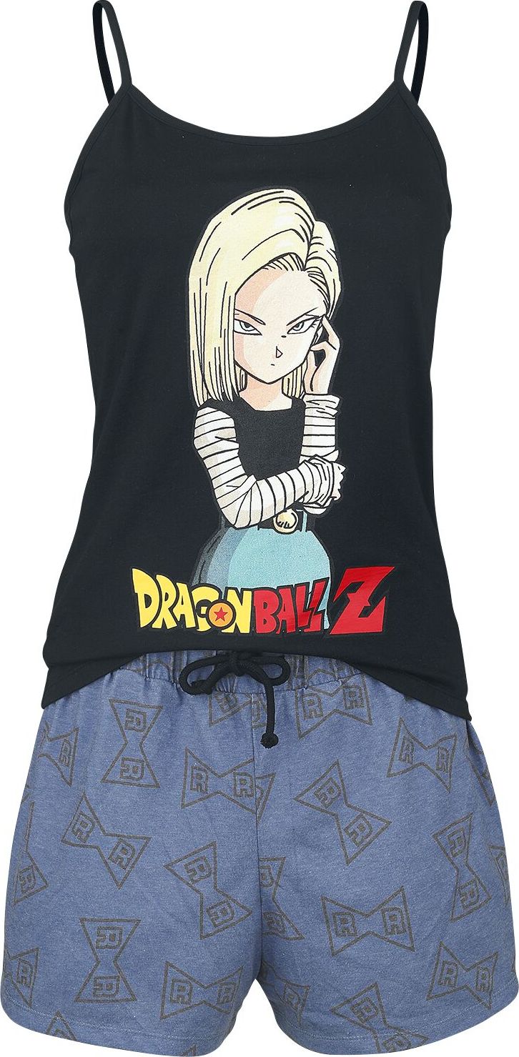 Dragon Ball Z - Android 18 pyžama cerná/modrá - Merchstore.cz
