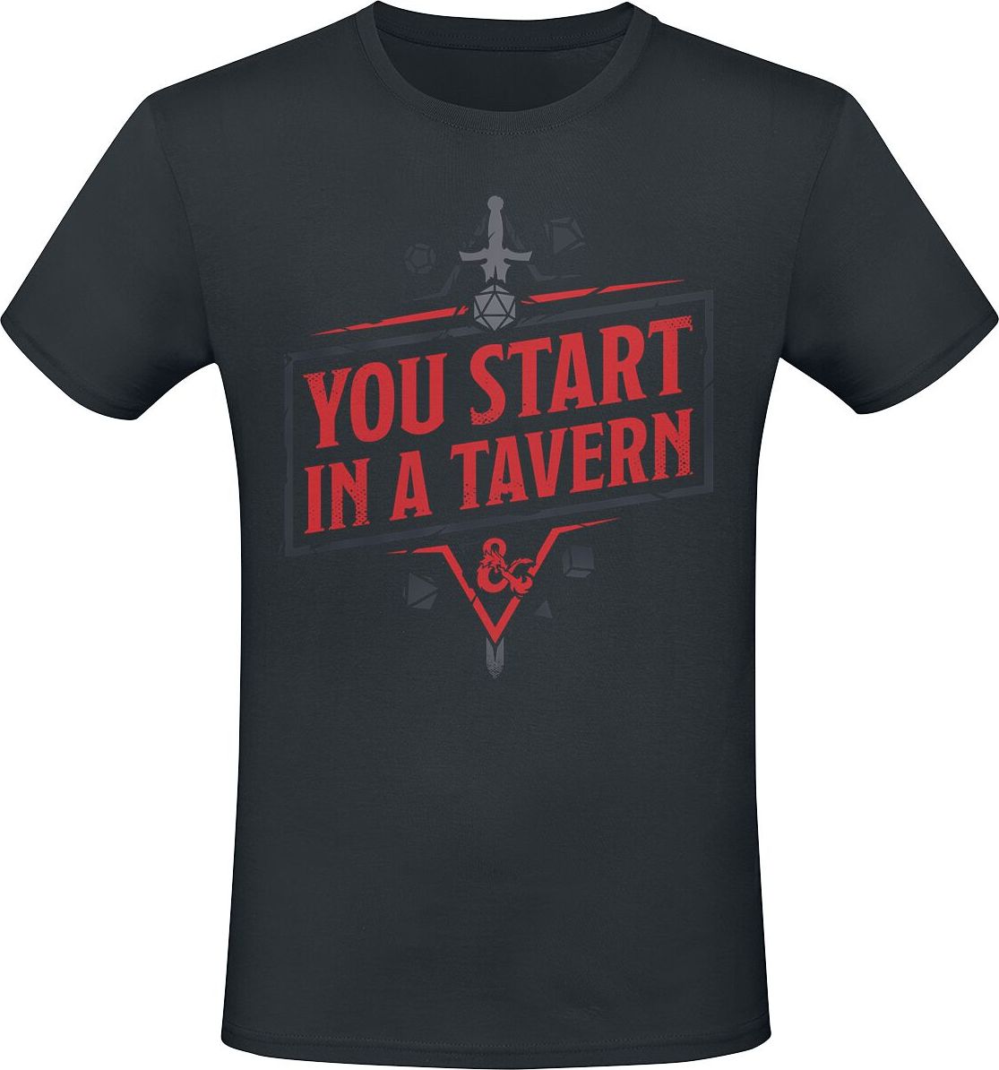 Dungeons and Dragons You Start In A Tavern Tričko černá - Merchstore.cz
