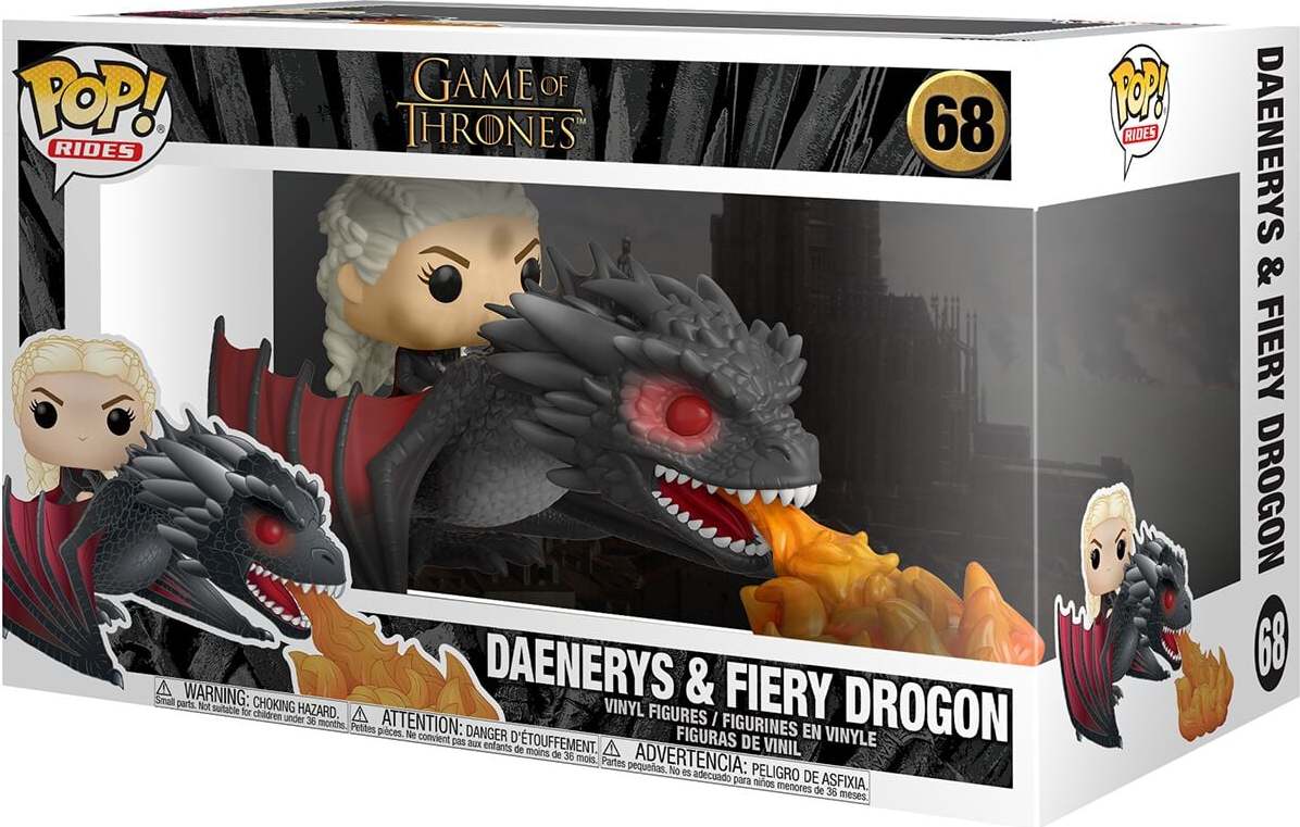 Game Of Thrones Vinylová figurka č.68 Daenerys and Fiery Drogon (Pop! Rides) Sberatelská postava standard - Merchstore.cz