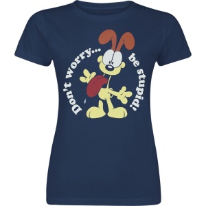 Garfield Don`t Worry ... Be Stupid! Dámské tričko modrá