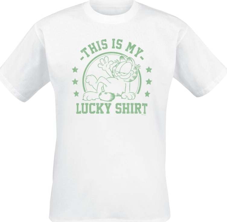 Garfield Lucky Shirt Tričko bílá - Merchstore.cz Garfield Lucky Shirt Tričko bílá - Merchstore.cz