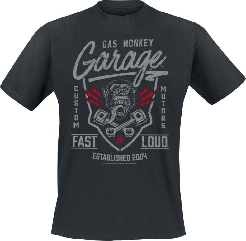Gas Monkey Garage Fast'n Loud Tričko černá - Merchstore.cz