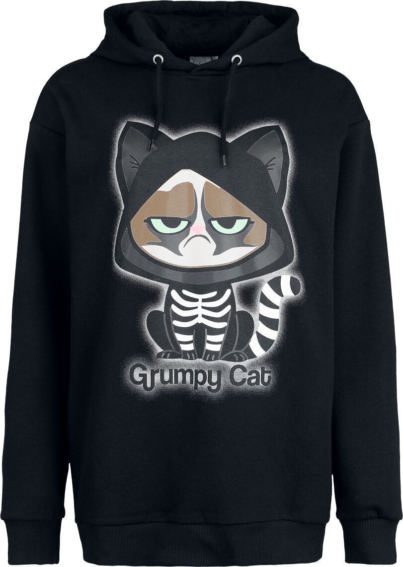 Grumpy Cat Grumpy Cat - Oversize Dámská mikina s kapucí černá - Merchstore.cz