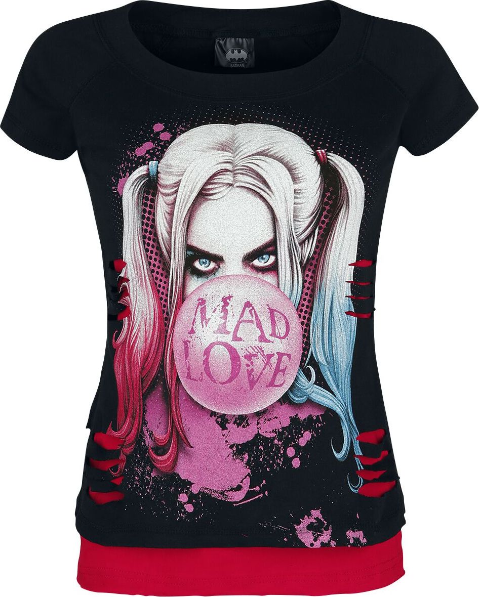 Batman Harley Quinn - Mad Love Dámské tričko cerná/cervená - Merchstore.cz Batman Harley Quinn - Mad Love Dámské tričko cerná/cervená - Merchstore.cz
