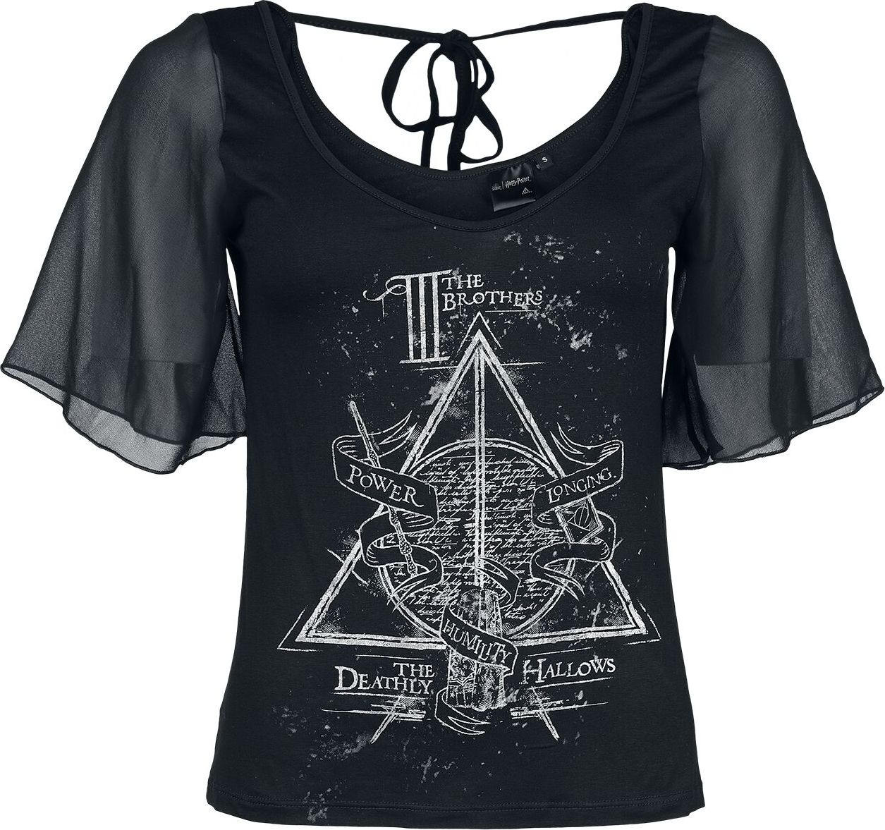Harry Potter Deathly Hallows Dámské tričko černá - Merchstore.cz