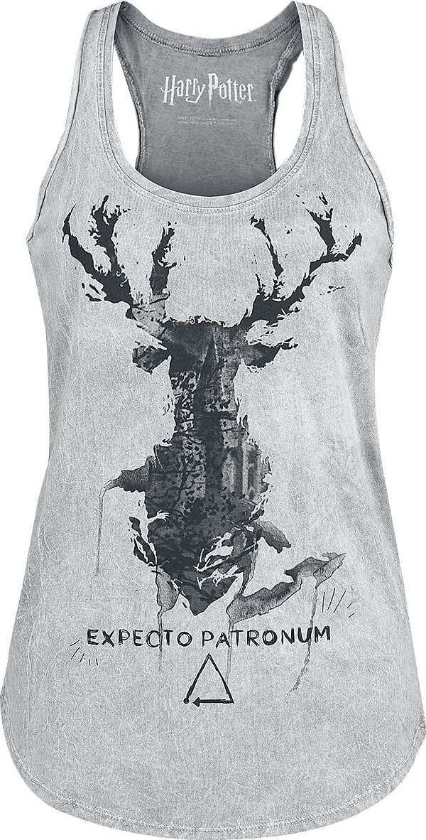 Harry Potter Expecto Patronum Dámský top světle šedá - Merchstore.cz
