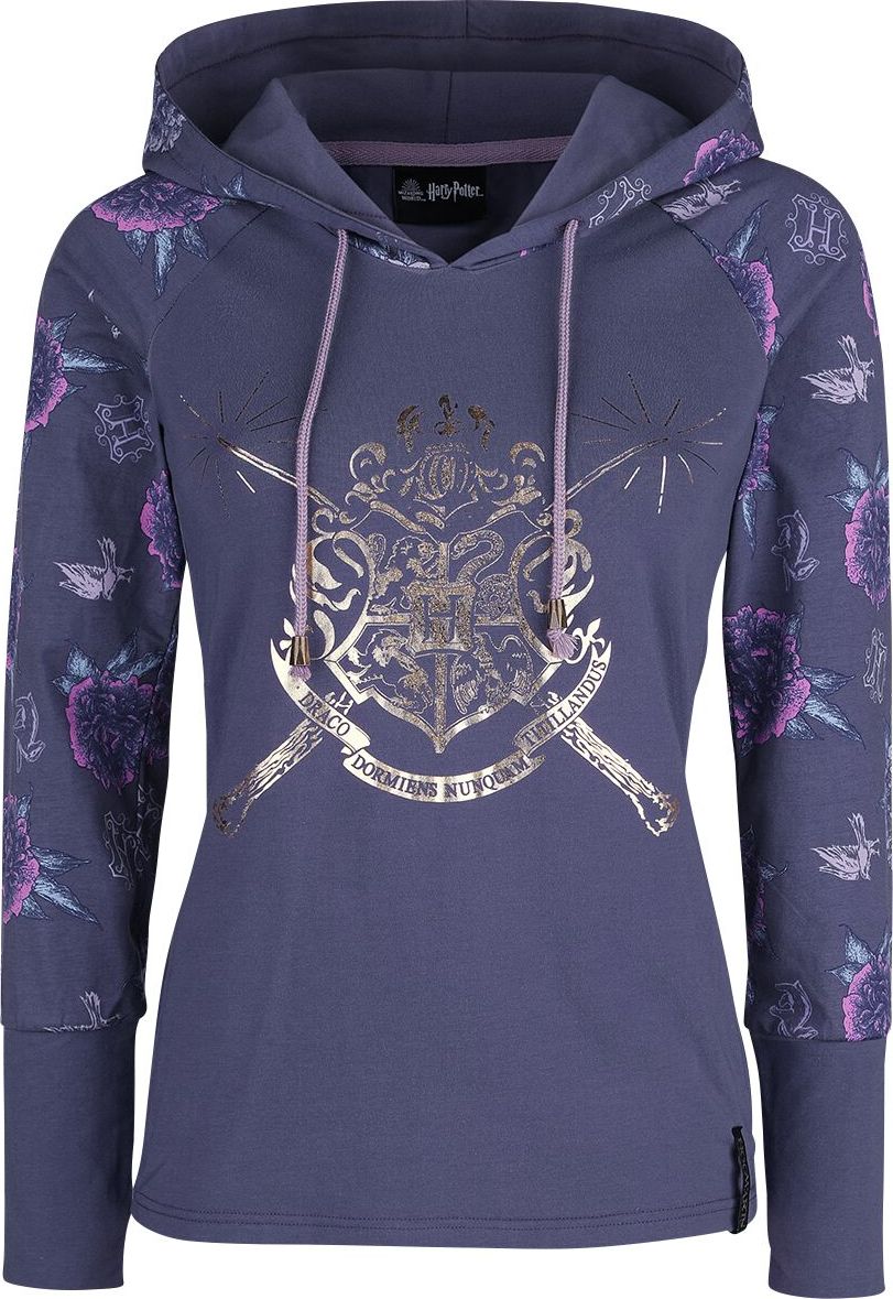 Harry Potter Hogwart's Crest Dámské tričko s kapucí a dlouhým rukávem šeríková - Merchstore.cz