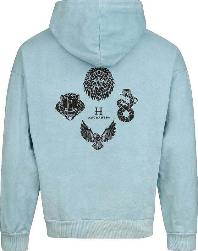 Harry Potter Hogwarts - Oversize Mikina s kapucí světle modrá - Merchstore.cz