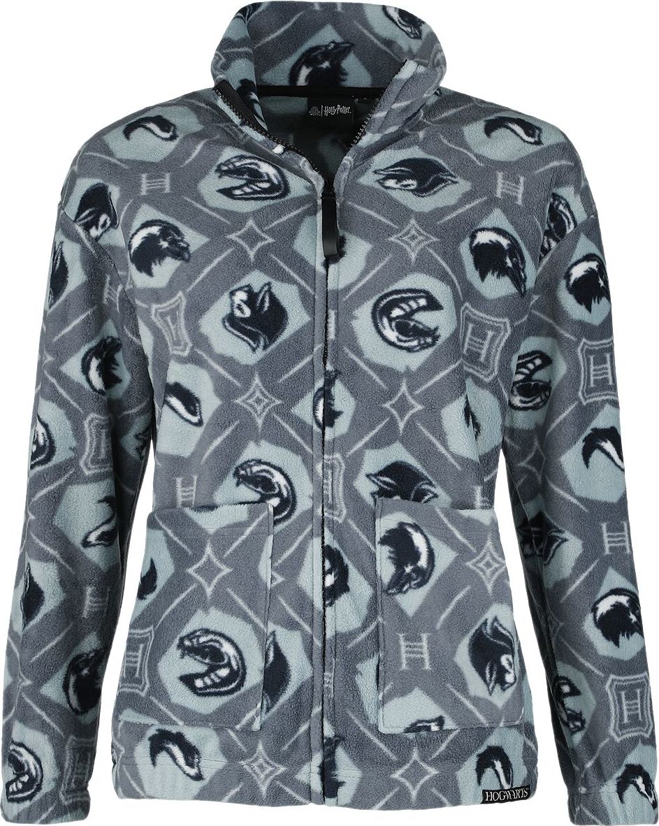 Harry Potter Houses & Symbols Dámská bunda šedá - Merchstore.cz