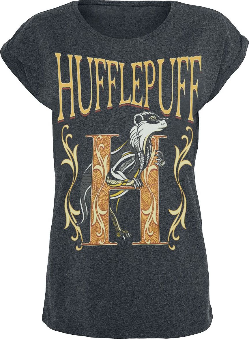 Harry Potter Hufflepuff Dámské tričko charcoal - Merchstore.cz