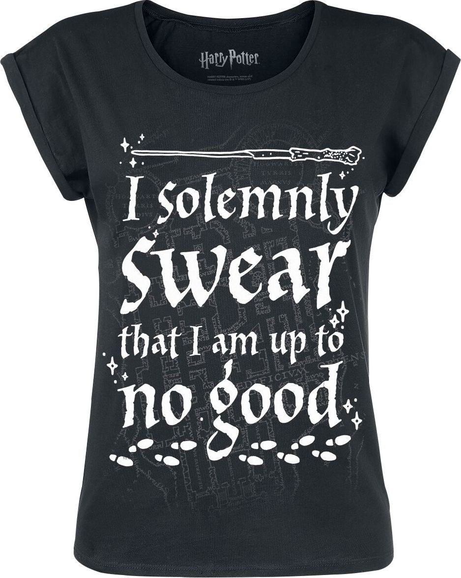 Harry Potter I Solemnly Swear Dámské tričko černá - Merchstore.cz