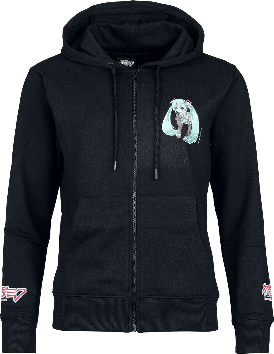 Hatsune Miku Hatsune Miku Dámská mikina s kapucí na zip černá - Merchstore.cz