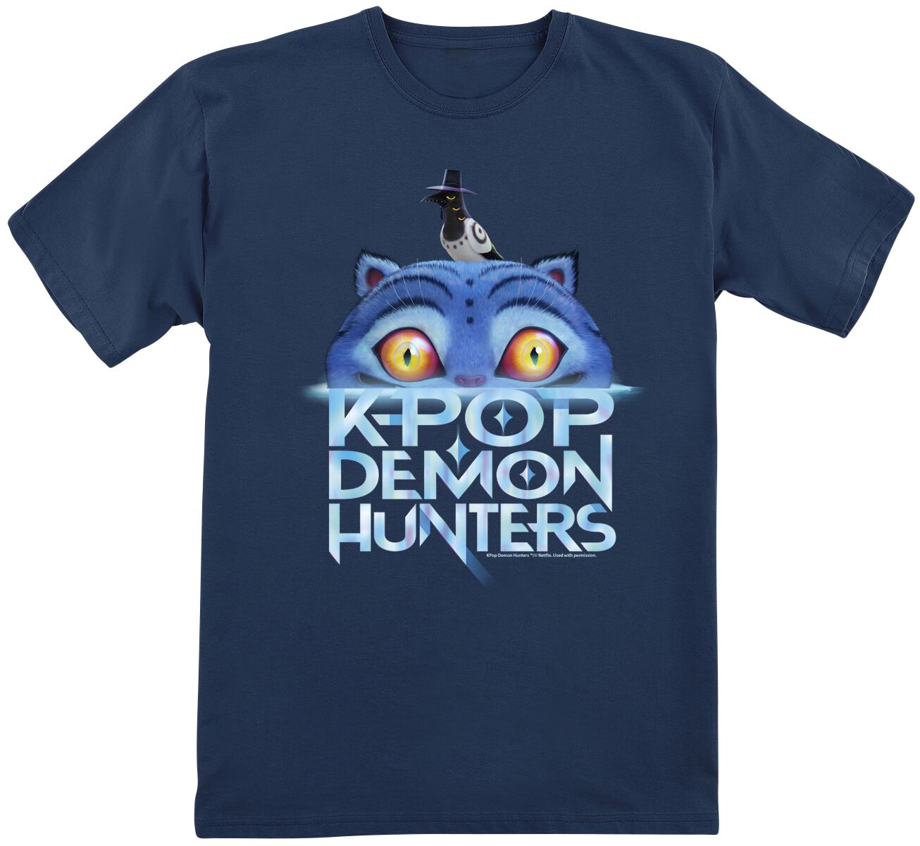 KPop Demon Hunters Derpy Tiger detské tricko námořnická modrá - Merchstore.cz KPop Demon Hunters Derpy Tiger detské tricko námořnická modrá - Merchstore.cz