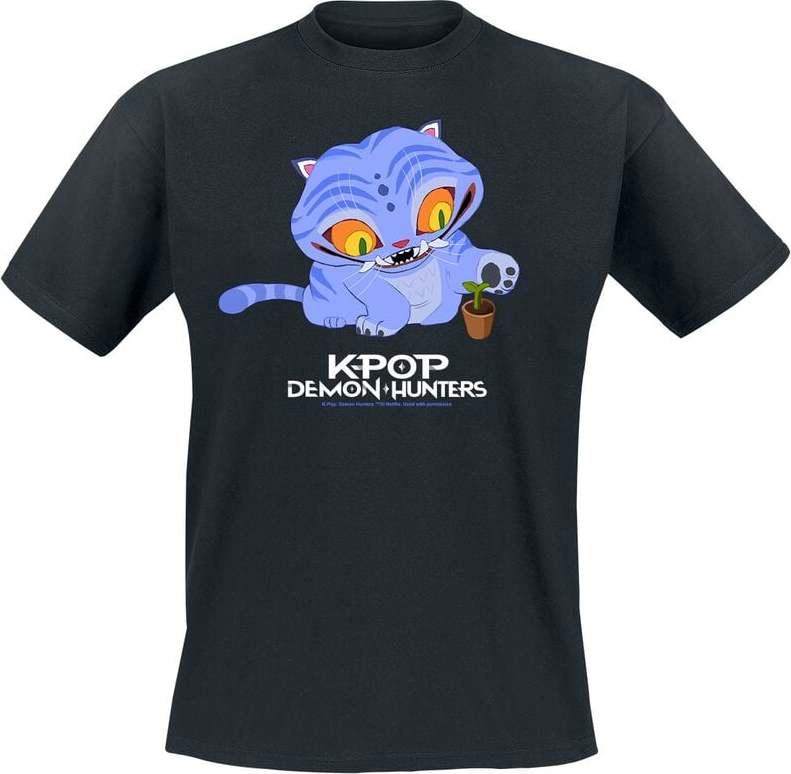KPop Demon Hunters Derpy Tiger Tričko černá - Merchstore.cz