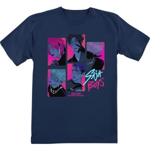 KPop Demon Hunters Saja Boys Demons detské tricko námořnická modrá - Merchstore.cz