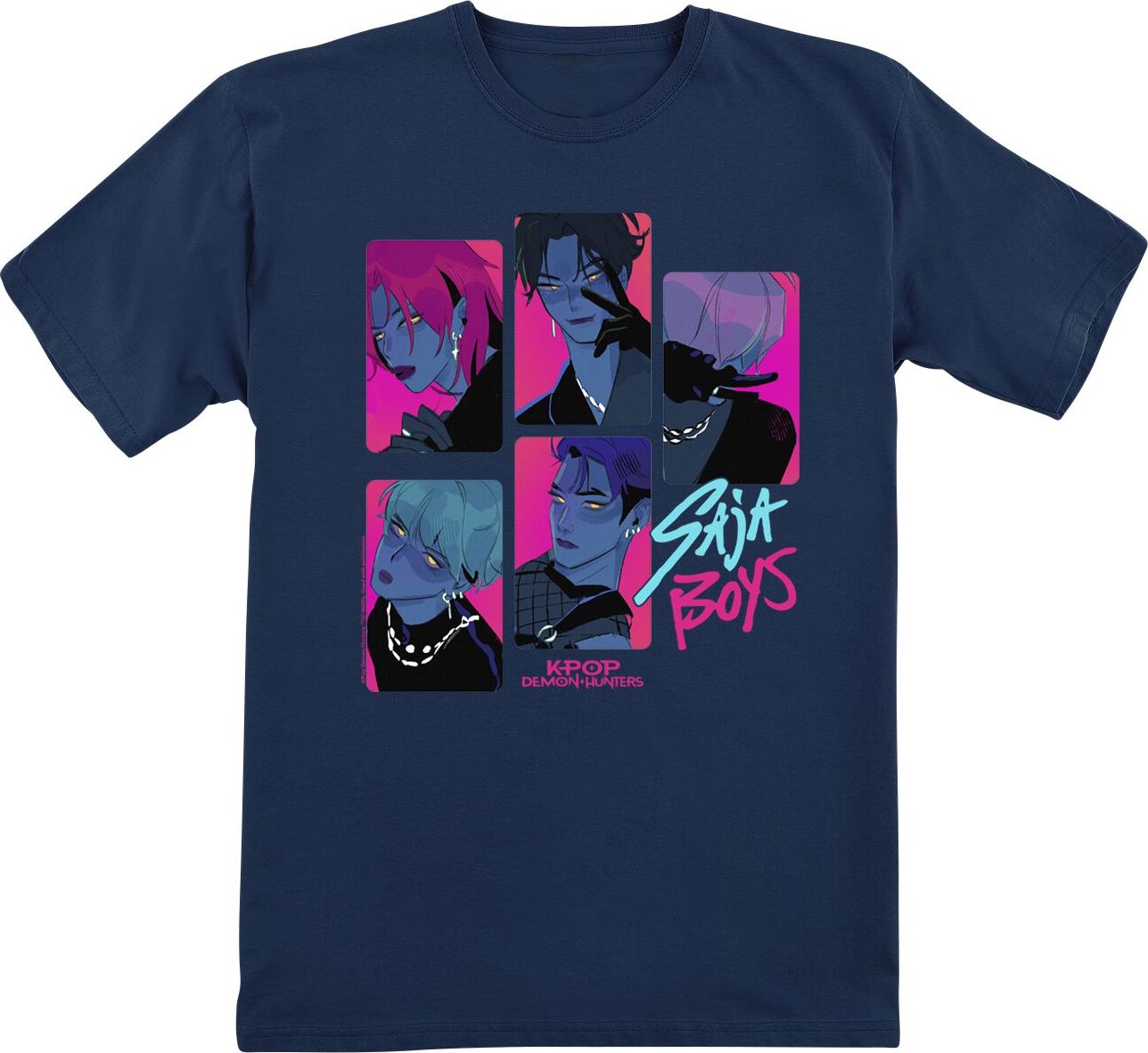 KPop Demon Hunters Saja Boys Demons detské tricko námořnická modrá - Merchstore.cz