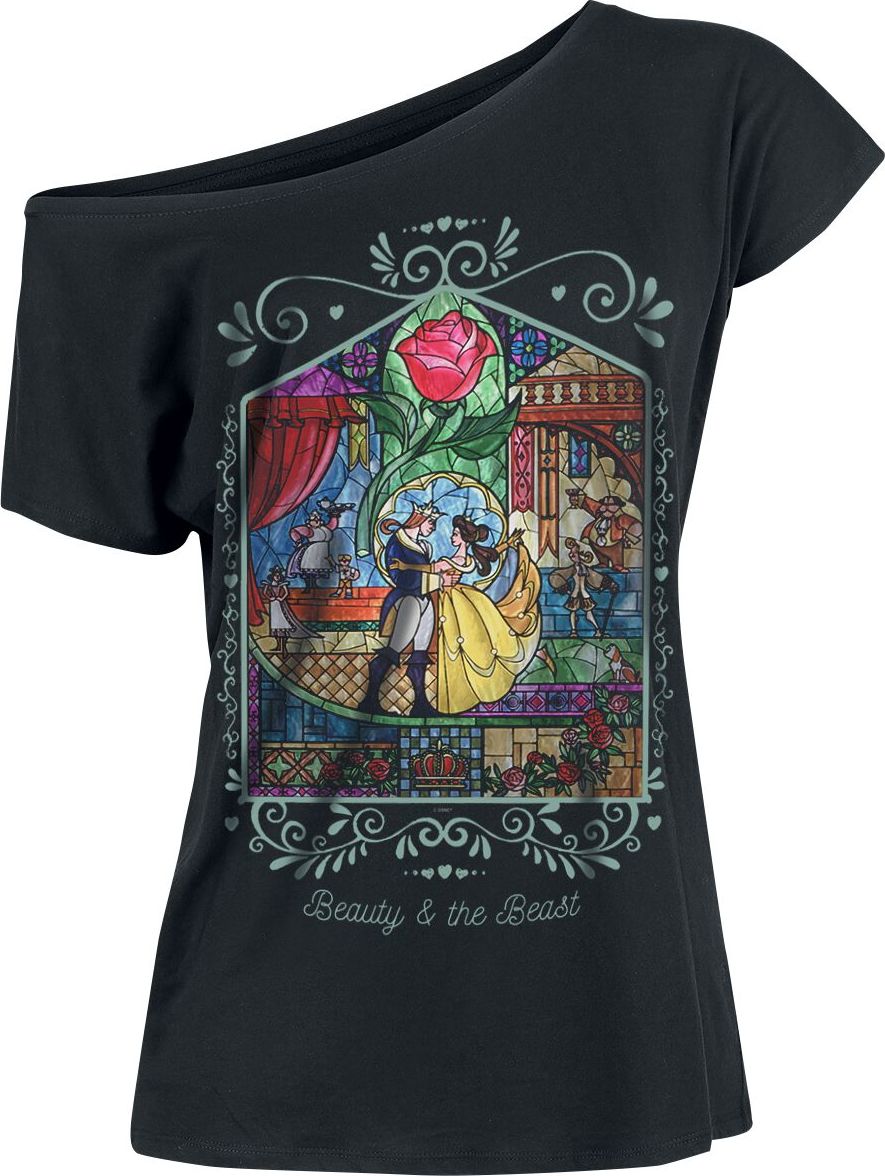 Kráska a zvíře Rose Dámské tričko černá - Merchstore.cz