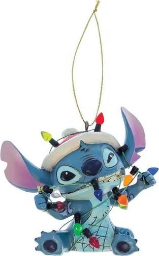 Lilo & Stitch Dekorace na vánoční stromek Stitch Wrapped In Christmas Lights Vánocní ozdoba - koule vícebarevný - Merchstore.cz