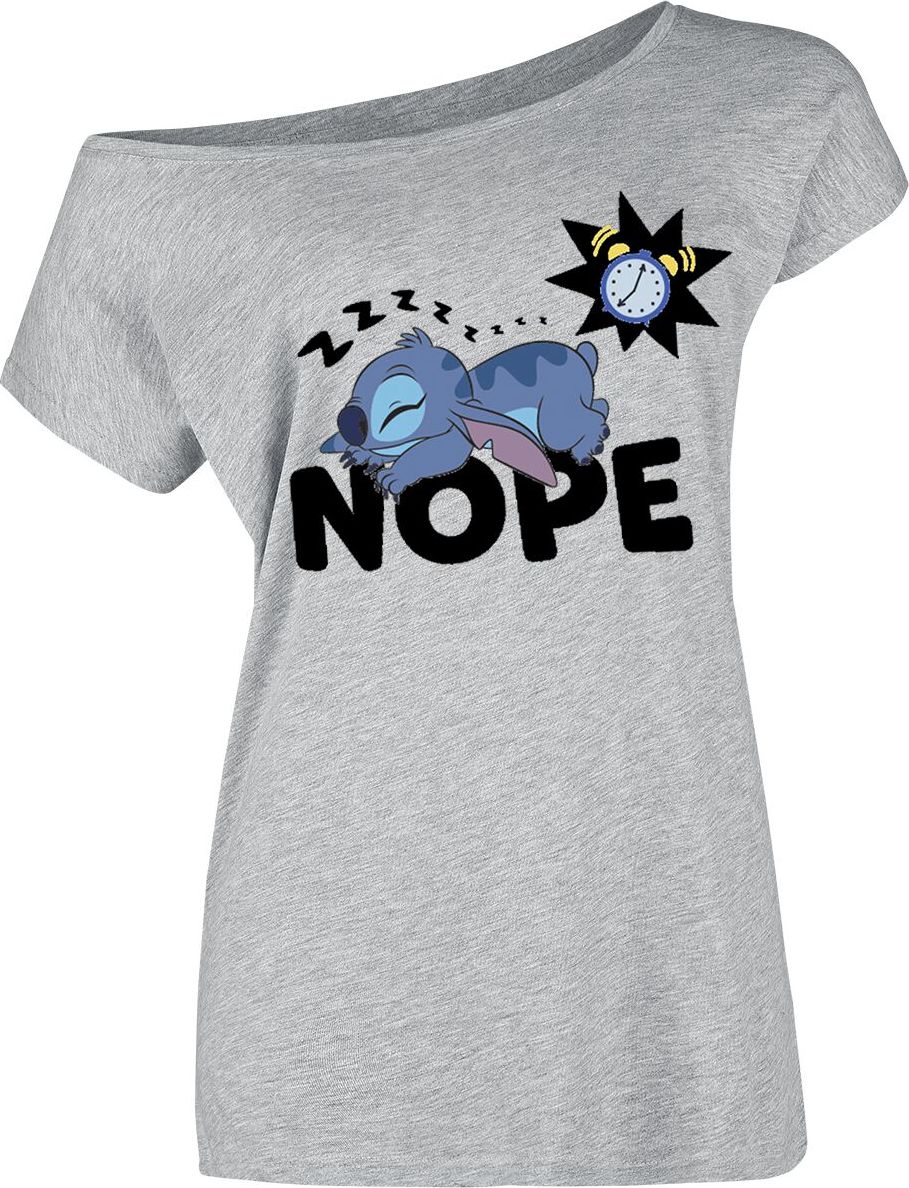 Lilo & Stitch Nope Dámské tričko šedá - Merchstore.cz
