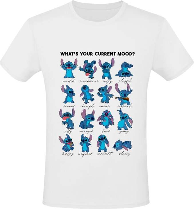 Lilo & Stitch Stitch Emotions Tričko bílá - Merchstore.cz