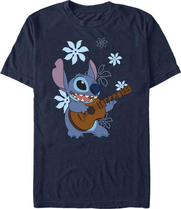 Lilo & Stitch Stitch Flowers Dámské tričko modrá - Merchstore.cz