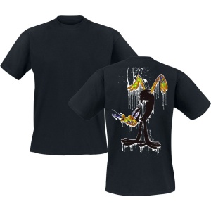 Looney Tunes Duff Duck - Paint Hand Stand Tričko černá - Merchstore.cz