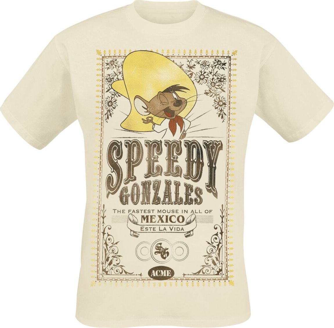 Looney Tunes Speedy Gonzales Tričko béžová - Merchstore.cz Looney Tunes Speedy Gonzales Tričko béžová - Merchstore.cz