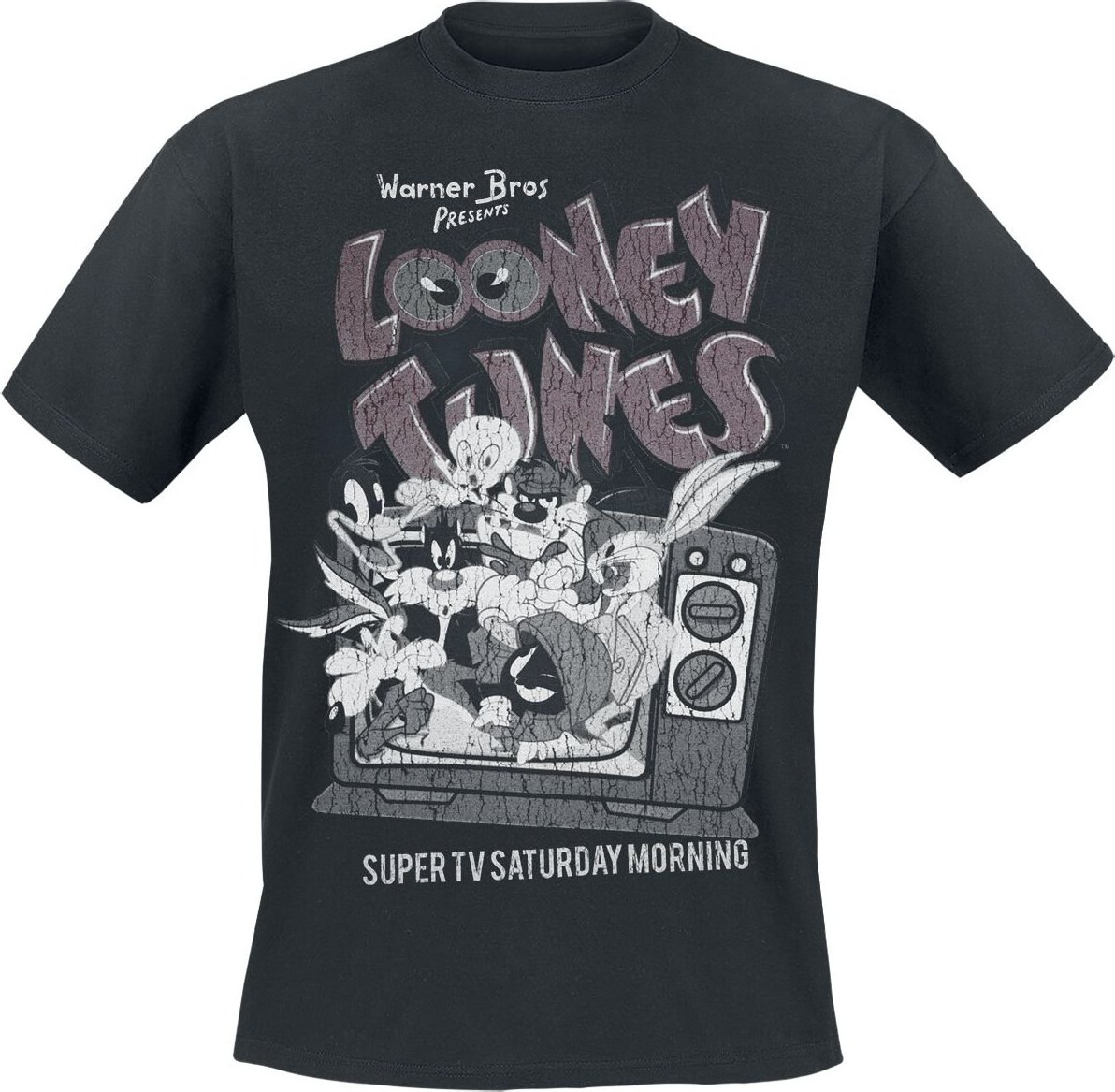 Looney Tunes Super TV Saturday Morning Tričko černá - Merchstore.cz