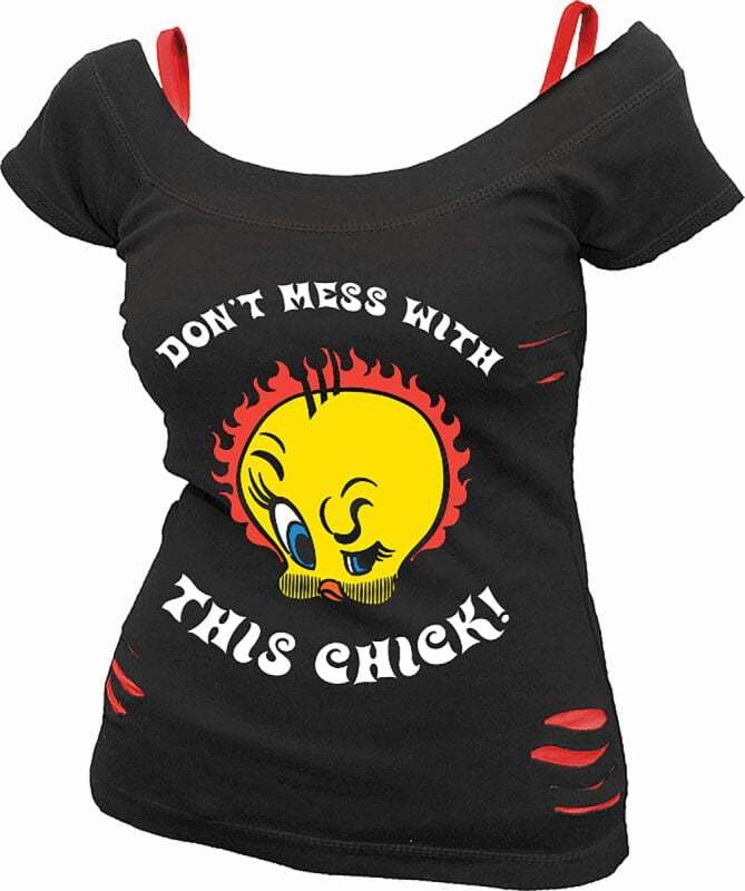 Looney Tunes Tweety - Tough Chick Dámské tričko černá - Merchstore.cz