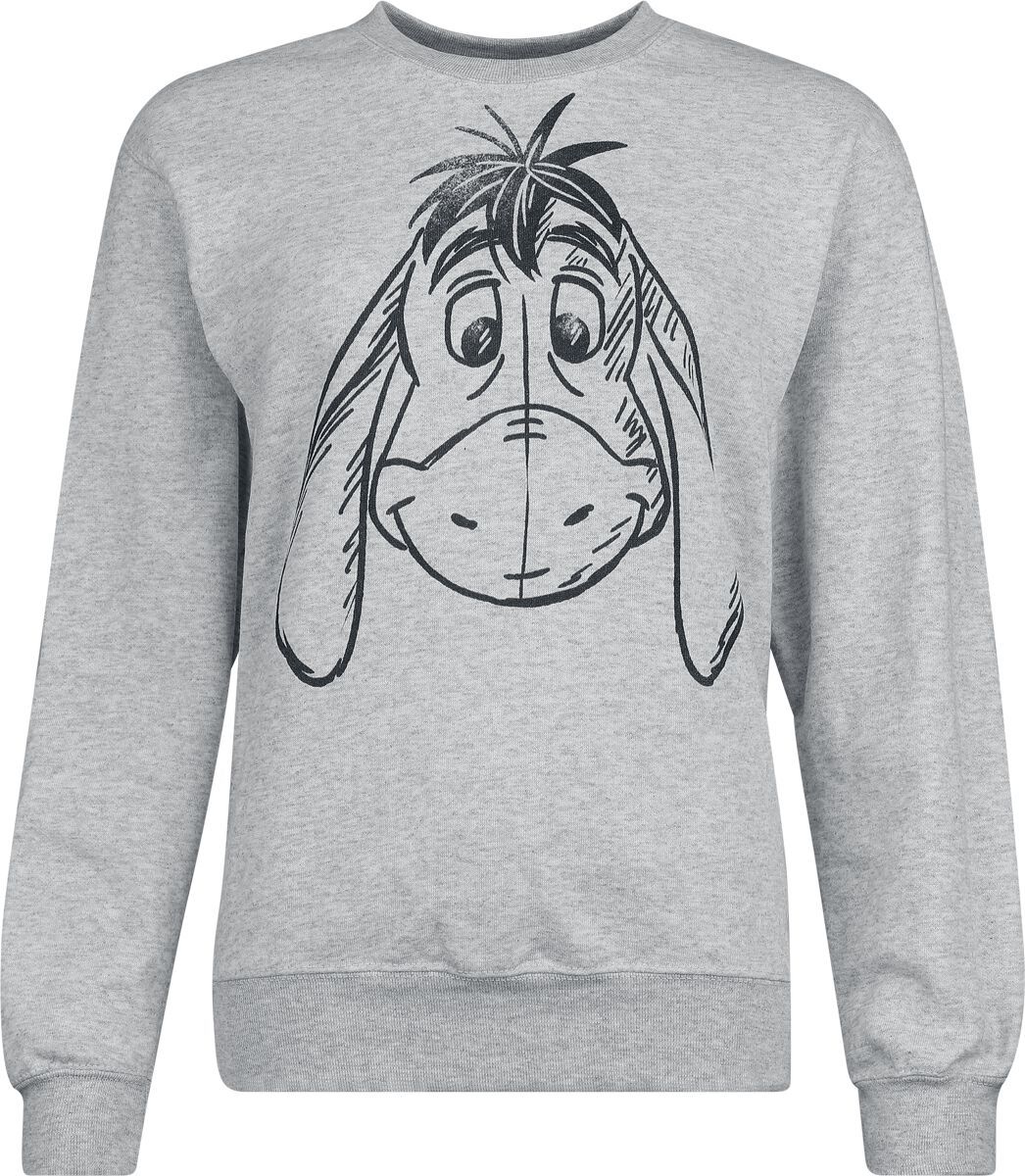 Medvídek Pu Winnie The Pooh Eeyore Sketchy Face Dámská mikina prošedivelá - Merchstore.cz