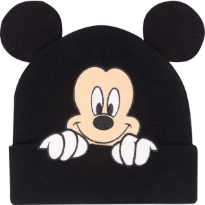 Mickey & Minnie Mouse Micky Beanie čepice cerná/béžová