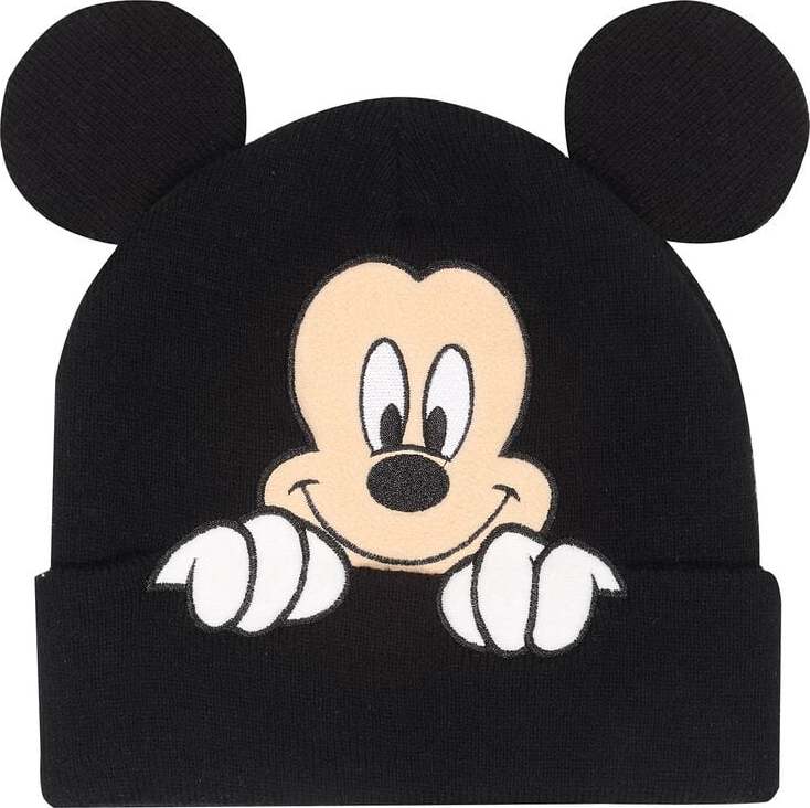 Mickey & Minnie Mouse Micky Beanie čepice cerná/béžová - Merchstore.cz