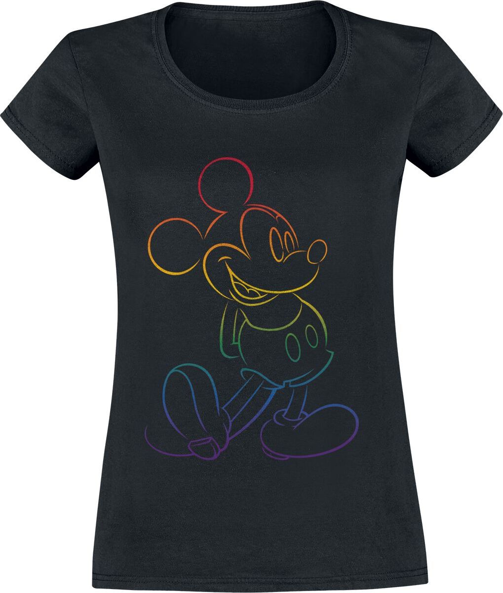 Mickey & Minnie Mouse Rainbow Micky Dámské tričko černá - Merchstore.cz