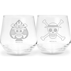 One Piece Ruffy & Ace sada sklenicek průhledný - Merchstore.cz