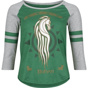 Pán prstenů Rohan Dámské tričko s dlouhými rukávy zelená/šedá - Merchstore.cz