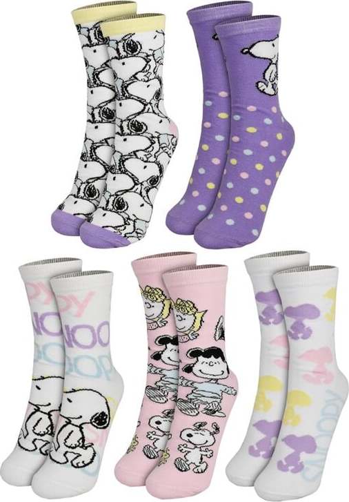 Peanuts Ponožky (balení 5 ks) Ponožky vícebarevný - Merchstore.cz