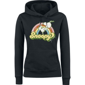 Peanuts Rainbow Snoopy Mikina s kapucí černá