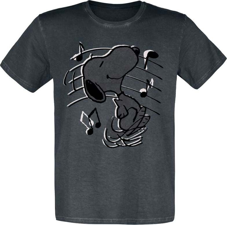 Peanuts Snoopy Music Tričko černá - Merchstore.cz
