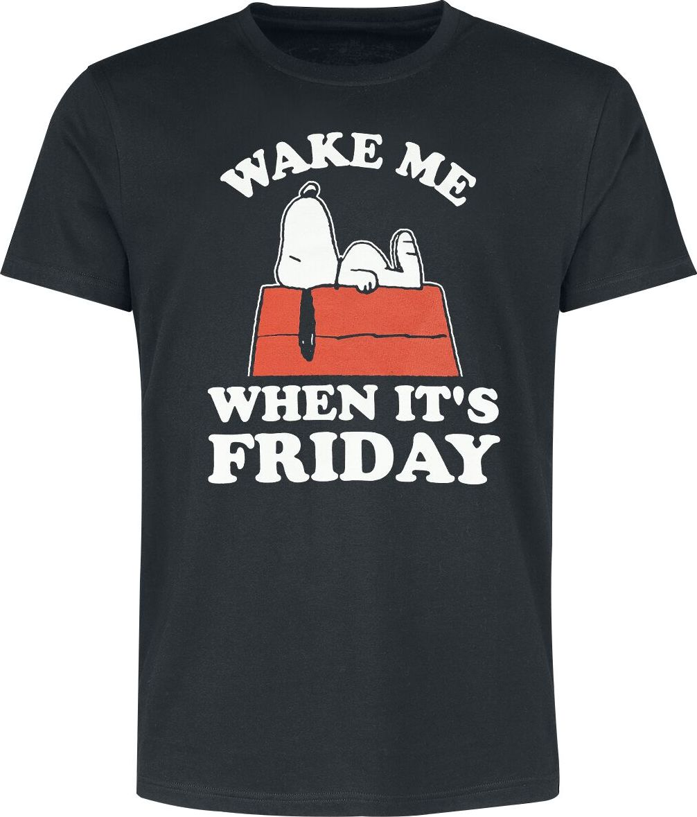 Peanuts Snoopy - Wake Me When It´s Friday Tričko černá - Merchstore.cz Peanuts Snoopy - Wake Me When It´s Friday Tričko černá - Merchstore.cz