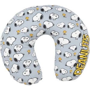 Peanuts Snoopy & Woodstock polštár za krk šedá/bílá